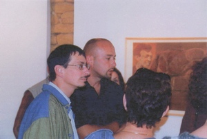 Didier Christophe, vernissage Galerie Athéna, Sarlat, 2002.