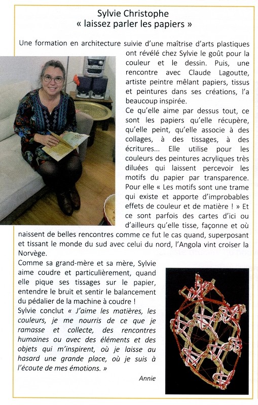 Annie Conter article sur Sylvie Christophe